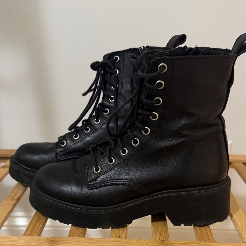 Steve Madden Black Combat Boots